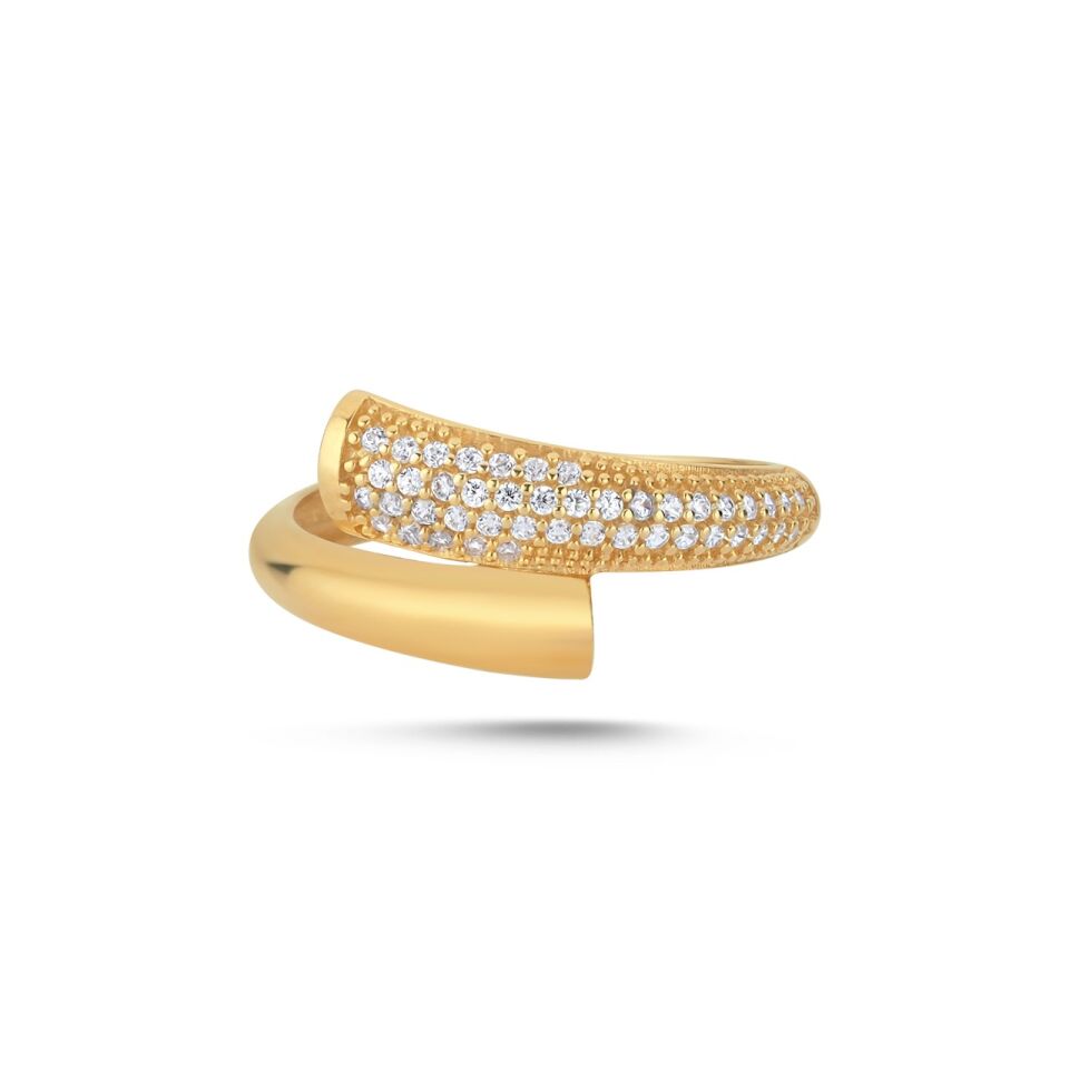 Split Pavé Altın Yüzük