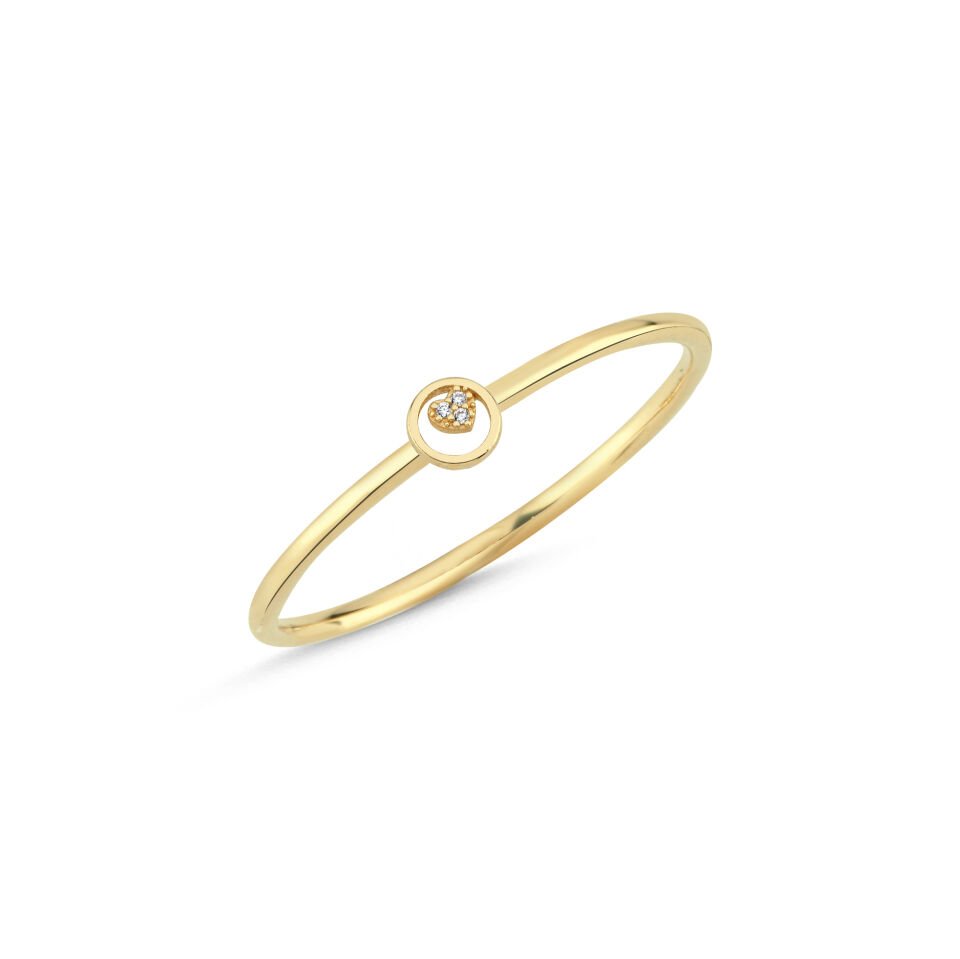 Hidden Heart Pavé Altın Yüzük