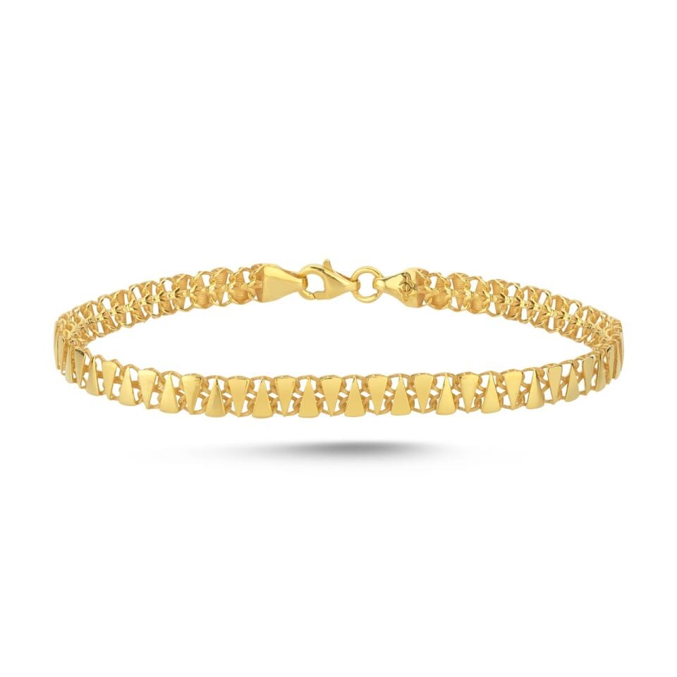 Facet Link Altın Bileklik