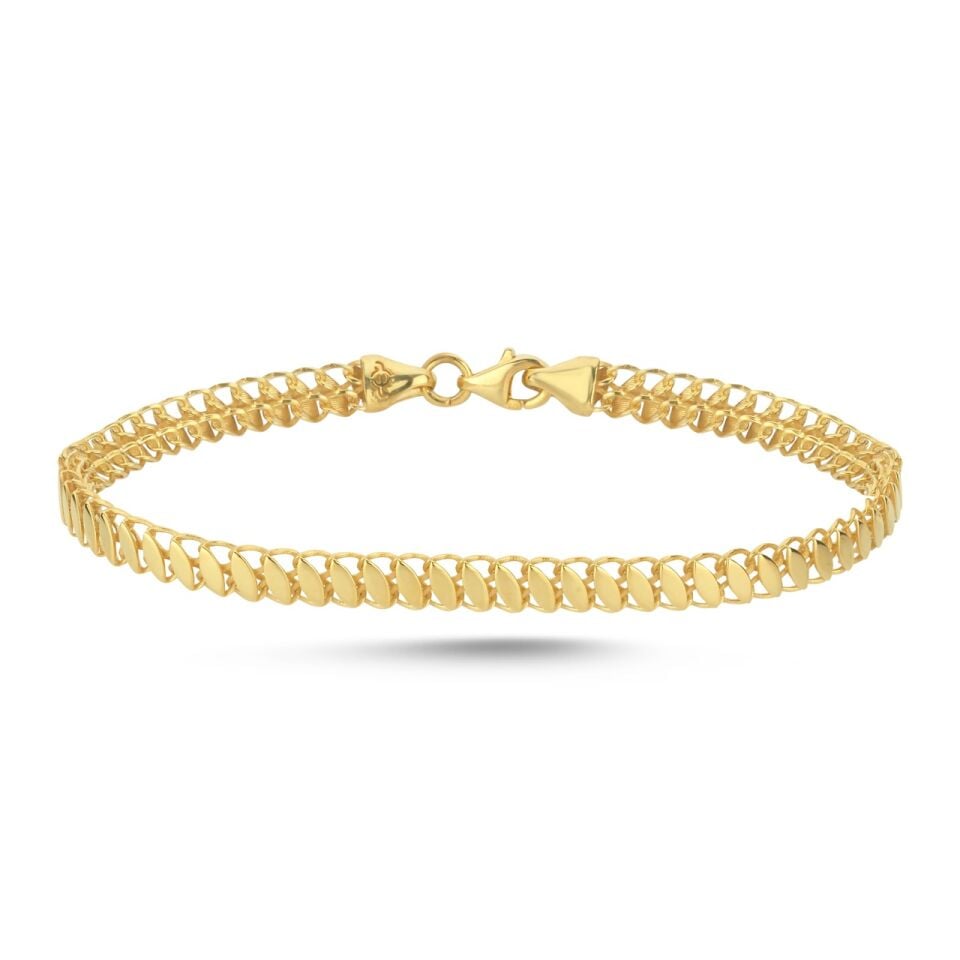 Oval Link Altın Bileklik