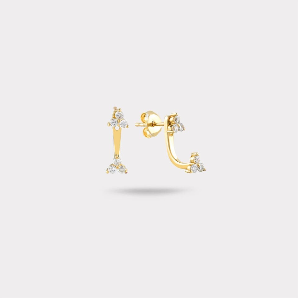 Dual Curve Altın Küpe