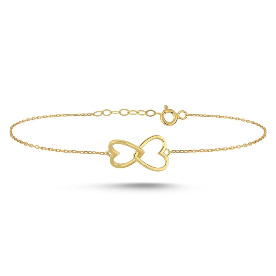 Double Heart Zincir Bileklik